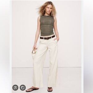 Banana Republic Cream Wide-Leg Pants
